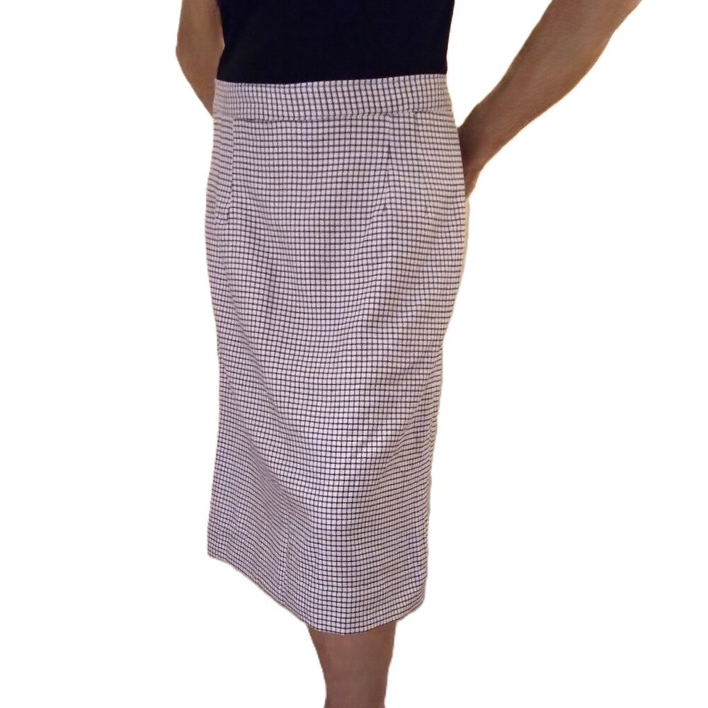 NWOT - Black & White Checkered Pencil Skirt - Lined
